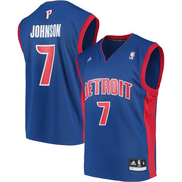 Maillot Detroit Pistons Homme Stanley Johnson 7 adidas Road Réplique Bleu